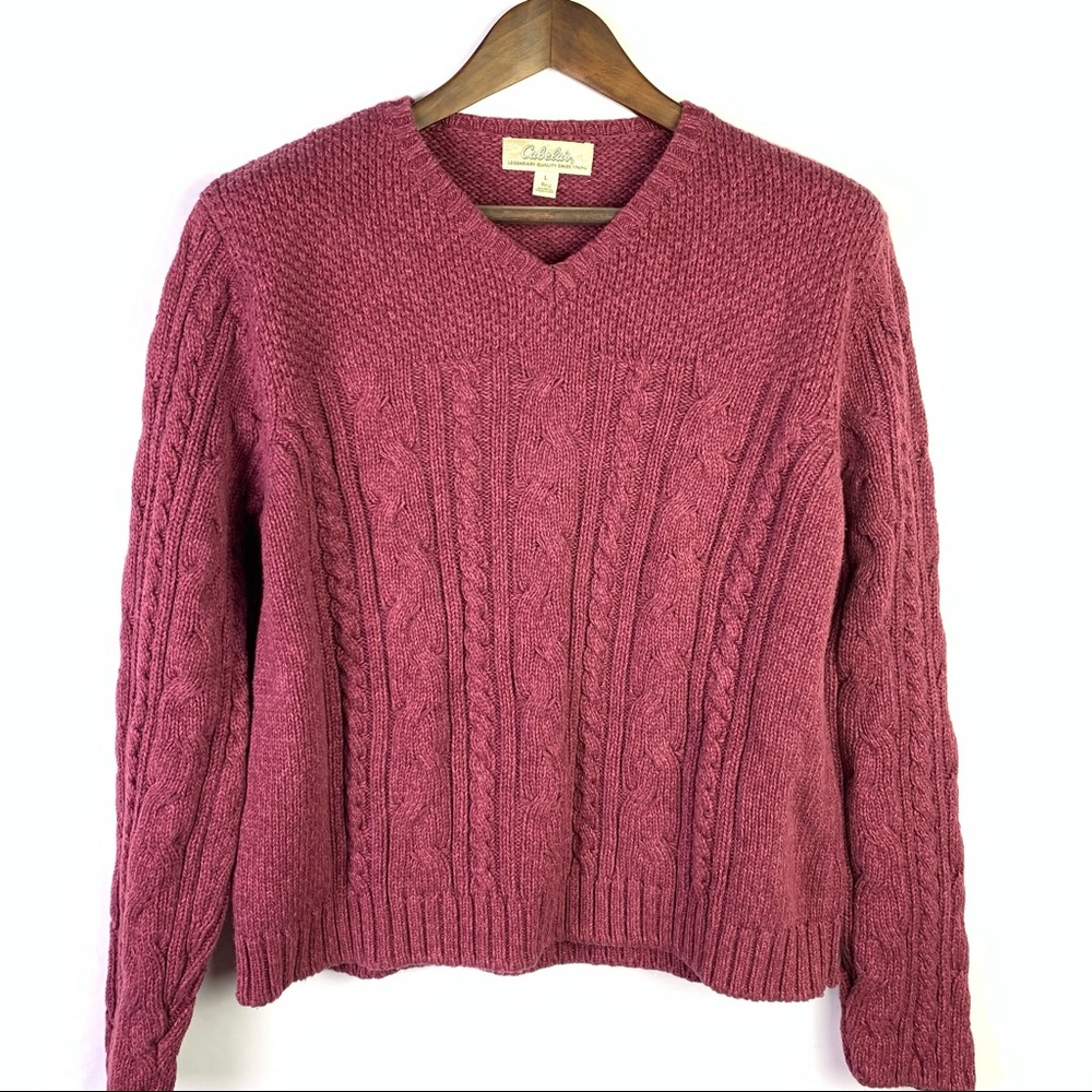 Cabelas Heavy Knit Long Sleeve Sweater Size L